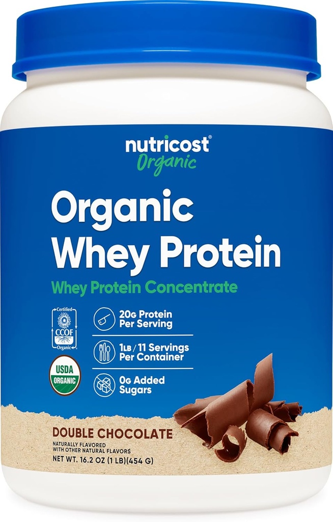 מזונות אורגניים Whey חלבון ריכוז, שוקולד כפול פלצבו, (1LB) - Gluten-Free, non-GMO