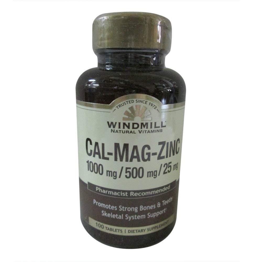 Windmill Calcium, Magnesium ו- Zinc Tablet 100 טבליות (Pack of 4)