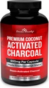 אלה Bounty אורגני מופעל קפסולות Charcoal - 600mg קוקוס Charcoal Pills - 90 Veggie Caps