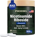 תוספת חדשה Nicotinamide Riboside Resveratrol-900 מ"ג, תוספת לגברים ונשים (80 קפסולות)