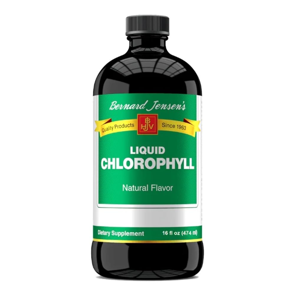 ברנרד ג'נסן 100% טהור של Chlorophyll Flavor נוזל תוספת; מקדם אלקל Ph | עוזר לנקות דם | 16 Fluid Ounce (474 מ"ל)