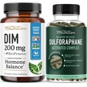 מתחם Sulforaphane עם 200 מ"ג DIM תוספת עבור הגדלת Estrogen Balance עבור נשים | Advanced Microbeadlet טכנולוגיה הורמון איזון (60 משרתים) עם Diindolylmethane כמוסות (120 משרתים)