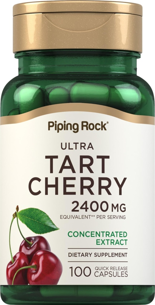 Piping Rock Tart Cherry לחלץ קפסולות 2400 מ"ג | 100 Pills | תמצית Juice Extracted