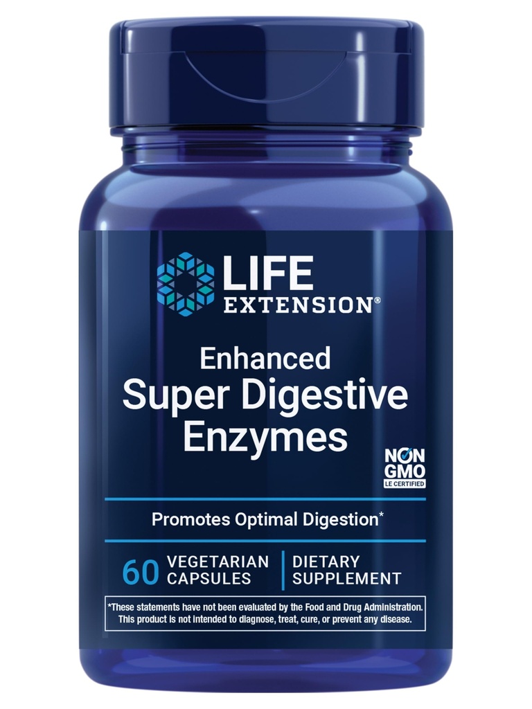 החיים הרחיבו את Super Digestive Enzymes, תמיכה עיכול, נוחות, לעיכול מזון מבוסס צמחי, non-GMO, Vegetarian, 60 קפסולות