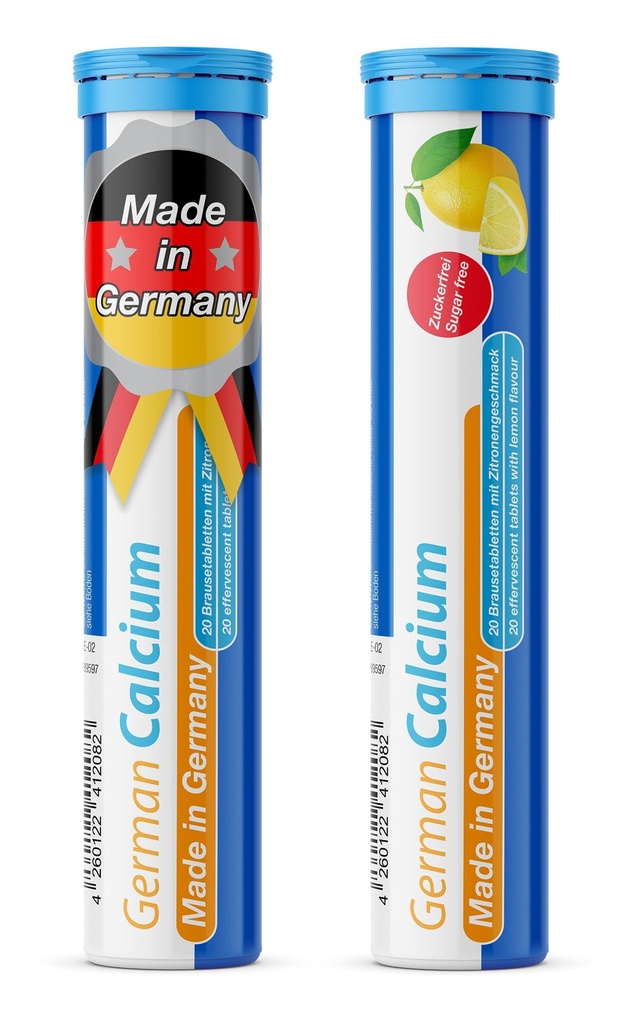 T&D German Calcium 500 מ"ג - 40 טבליות משקה טבעוני Effervescent - לימון Lime Flavor - מיוצר בגרמניה