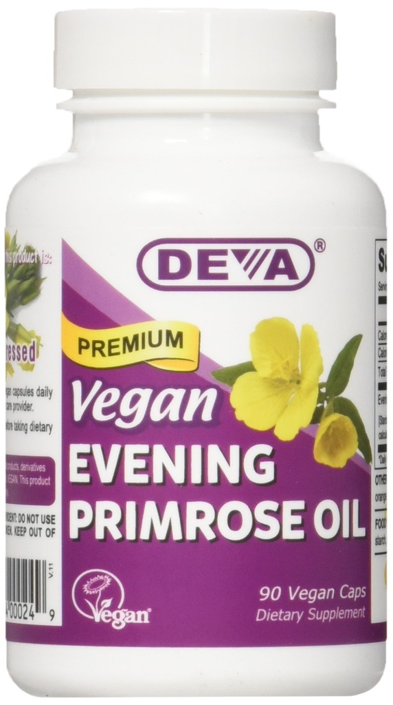Deva Vegan ויטמינים Evening Primrose Oil Vcap, 90 Count
