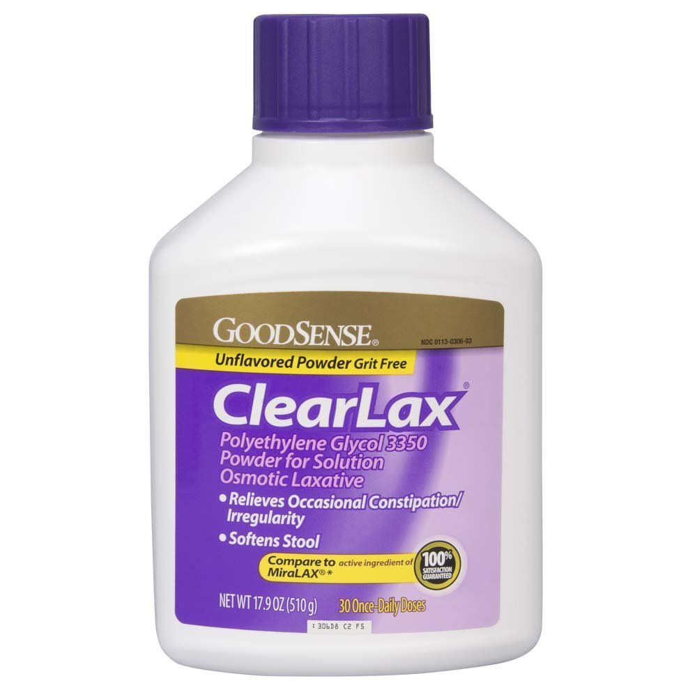 GoodSense ClearLax, Polyethylene Glycol 3350 אבקת עבור פתרון, Osmotic Laxative, 17.9 Ounce