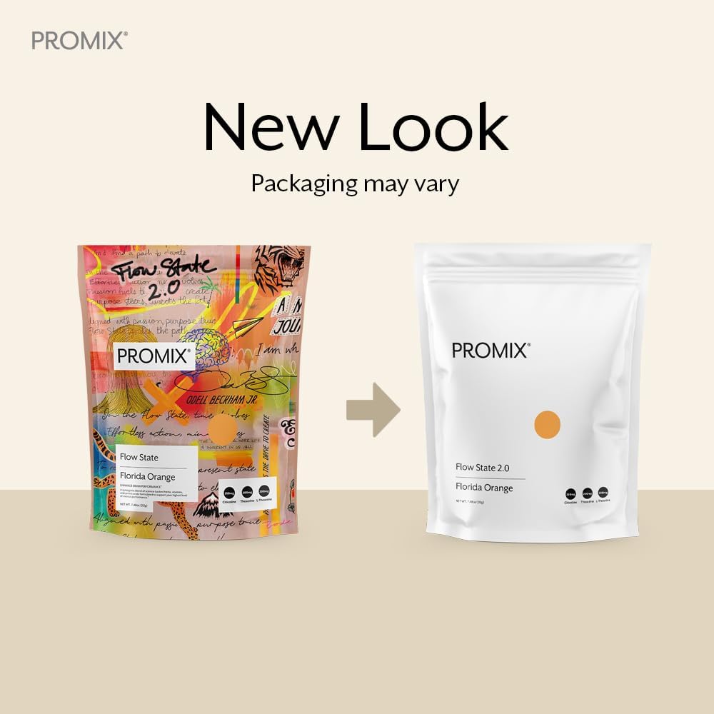 ProMix Nutrition Flow State - L Tyrosine, Theacrine, ויטמינים וקפאין חינם - תוסף nootropic - כתום - 30 משרתים