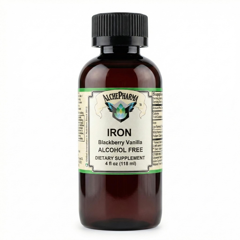 נוזל ברזל (Gentle High Absorption Ferrous Bisglycinate Chelate) BlackBerry Vanilla 4 oz 24 משרתים