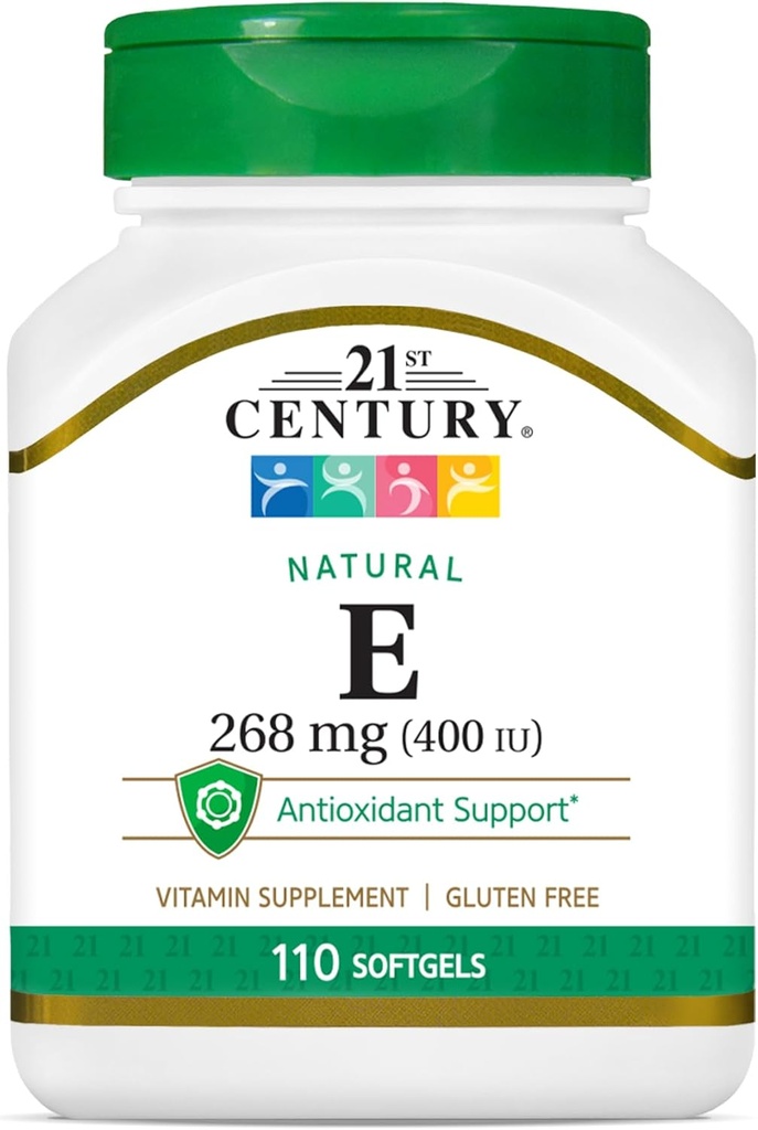 המאה ה-21 E 400 I.U. Natural (D-Alpha) Softgels, 110-Count