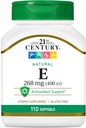 המאה ה-21 E 400 I.U. Natural (D-Alpha) Softgels, 110-Count