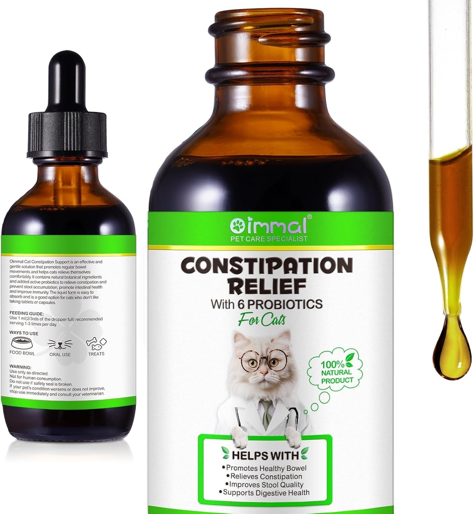 Cat Constipation הקלה, 2 Fl Oz Constipation הקלה עבור Cat, Cat Laxative, Cat Laxative Constipation הקלה, Stoolener, תומך בבריאות העיכול