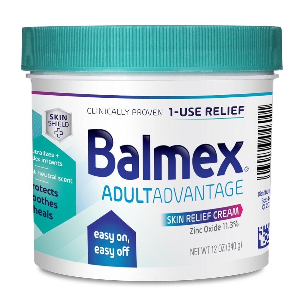 Balmex Adult Rash Relief Cream for Incontinence Care, Easy-Off, 12oz