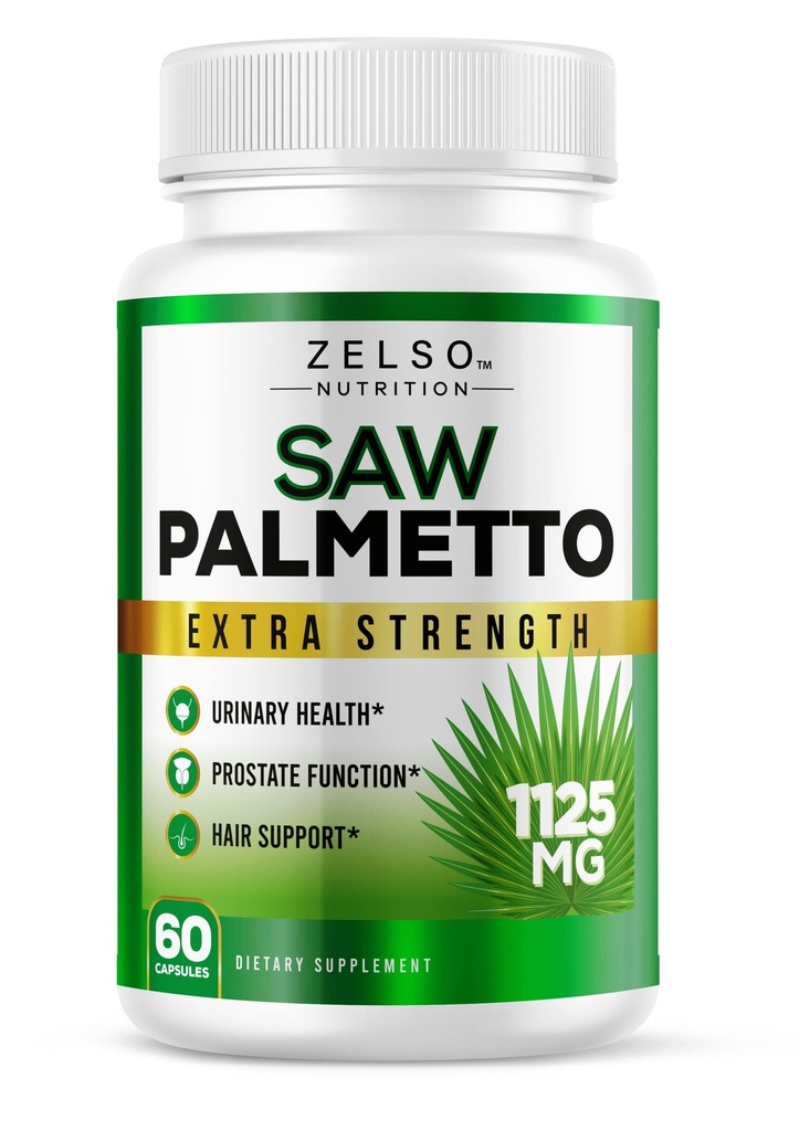 Saw Palmetto Prostate תוסף עבור גברים, 3in-1 הטבות, תוספת כוח DHT בלוקר עבור צמיחת שיער ו Beta Blocker עבור בריאות שתן, תמיכה פונקציונלית פוטנט Prostate תמיכה, 30 יום אספקה (60 Count)