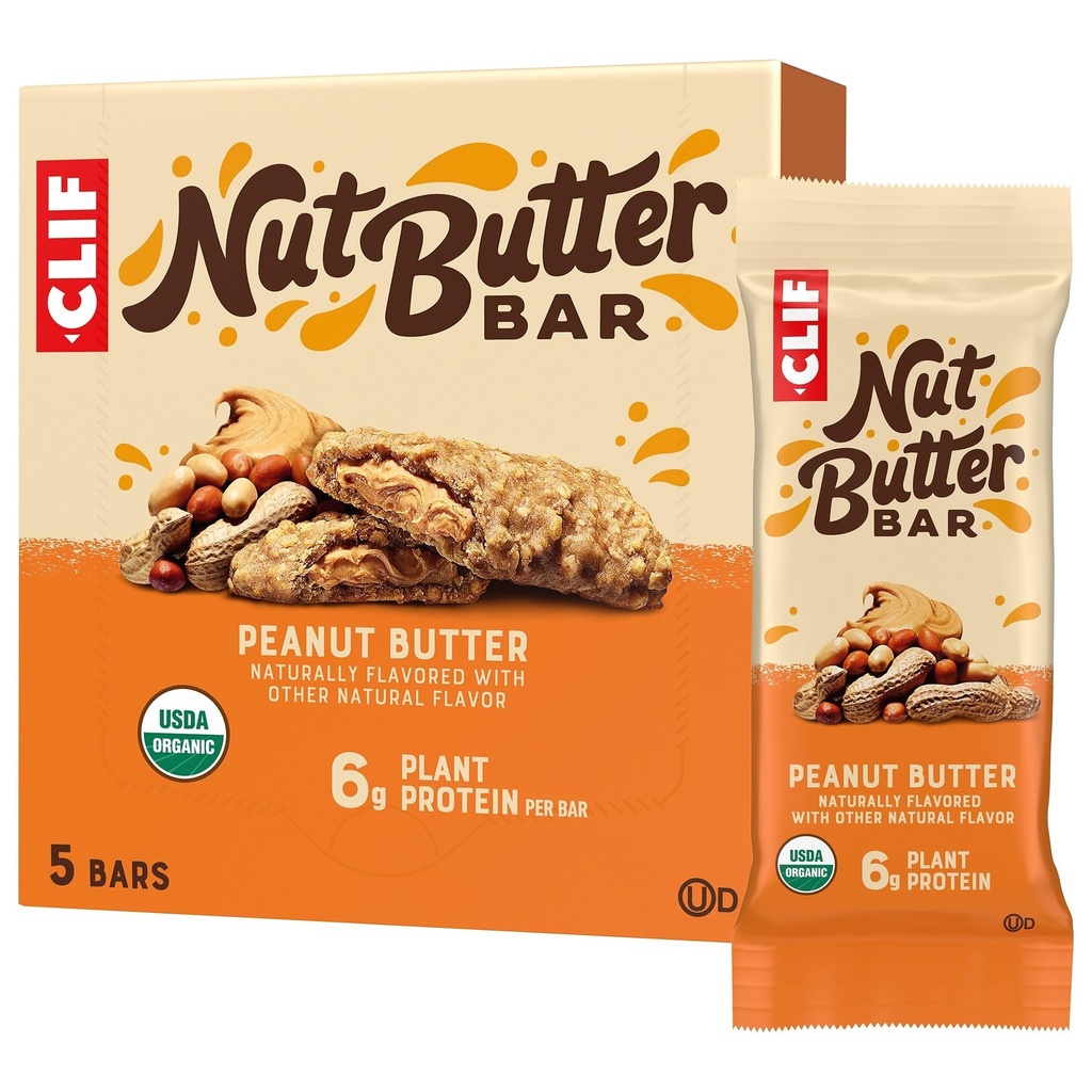 CLIF Nut Butter Bar - Peanut Butter - Filled Energy Bars - non-GMO - USDA אורגני - צמחי מבוסס - נמוך Glycemic - 1.76 oz.