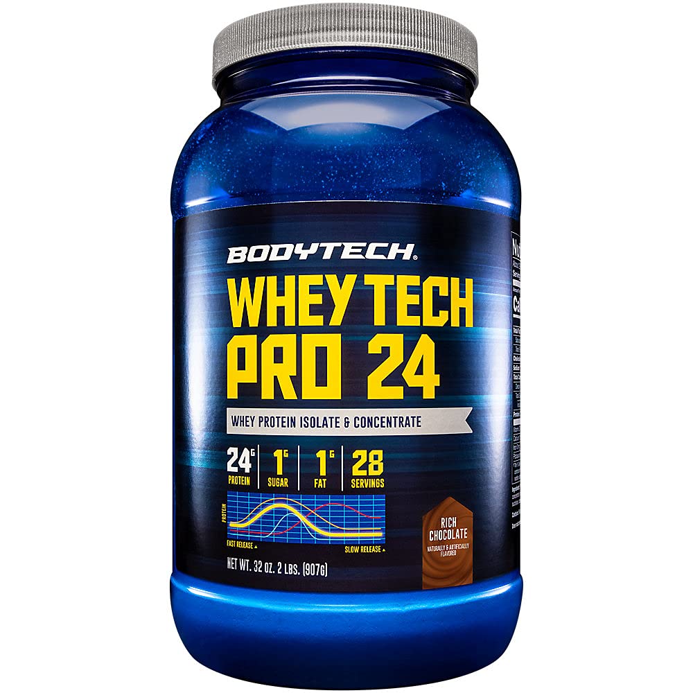 BODYTECH Whey Tech Pro24 אבקת שוקולד עשיר (2 lbs / 28 משרתים)