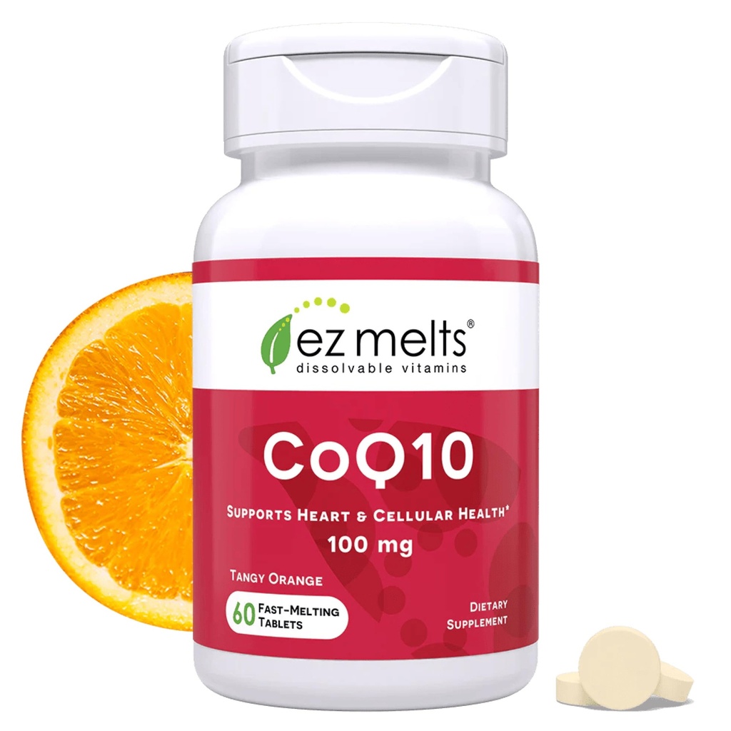 EZ Melts Dissolvable CoQ10 תוסף 100 מ"ג, סוכר חינם, 2-Month אספקה - 1 Pack