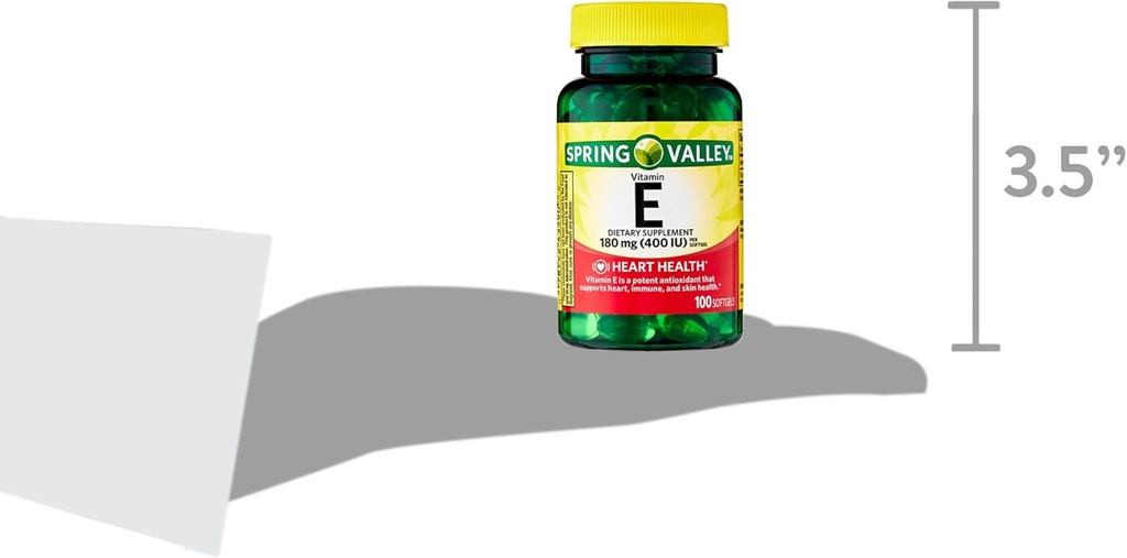 ויטמין עמק האביב E Heart Health Dietary Softgels, 180 מ"ג (400 IU), 200 הרוזן