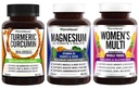 FarmHaven Magnesium + Multivitamin לנשים + Turmeric Curcumin עם BioPerine Black Pepper