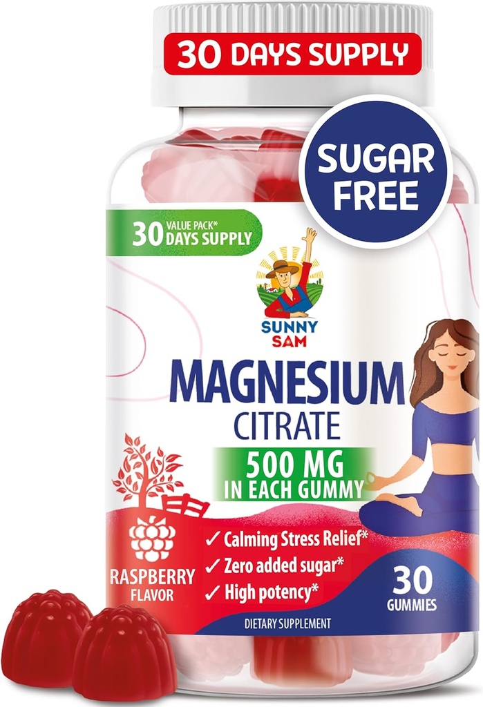 מגנזיום חניכיים לילדים ומבוגרים - 500 מ"ג - Calm Magnesium Chews - Magnesium Citrate Chewable תוסף עבור Mood & שרירים תמיכה