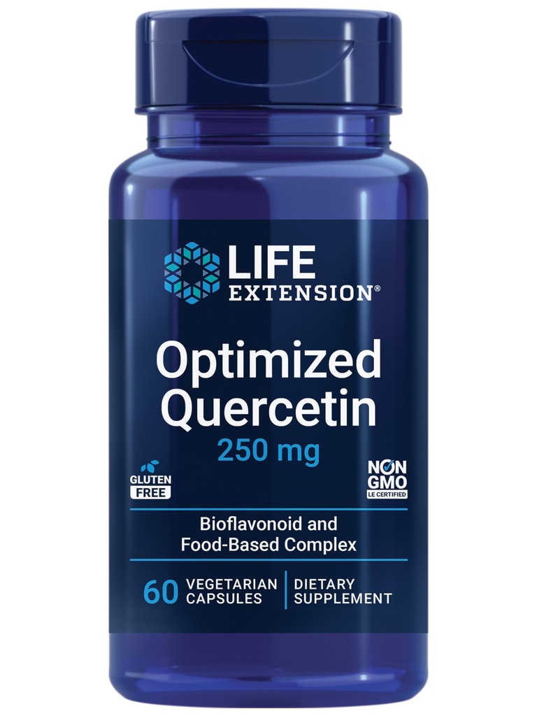 החיים המורחבת אופטימיזציה Quercetin 250 מ"ג תמיכה בריאות החיסון, בריאות הלב, non-GMO, Gluten חינם - 60 קפסולות צמחוניות