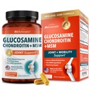 Glucosamine Chondroitin MSM תמיכה תוסף - Collagen Peptides, Turmeric וג'ינג'ר, Hyaluronic Acid, Glucosamine Chondroitin Sulfate עבור נוחות משותפת - גלוטן חינם, non GMO, 90 קפסולות