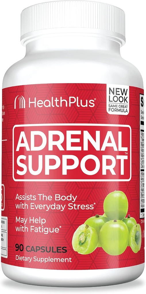 Health Plus Adrenalנקה Ashwagandha כמוסות עבור הפונקציה Adrenal ו- Antioxidant Support and Stress Relief, 90 קפסולות