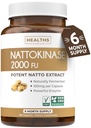 Healths Harmony Nattokinase 2000 FU (Non-GMO) תוסף Powerful Nattokinase עשוי באופן טבעי Soybeans - (6 חודשים אספקה) 180 קפסולות נטוטו טבעוניות