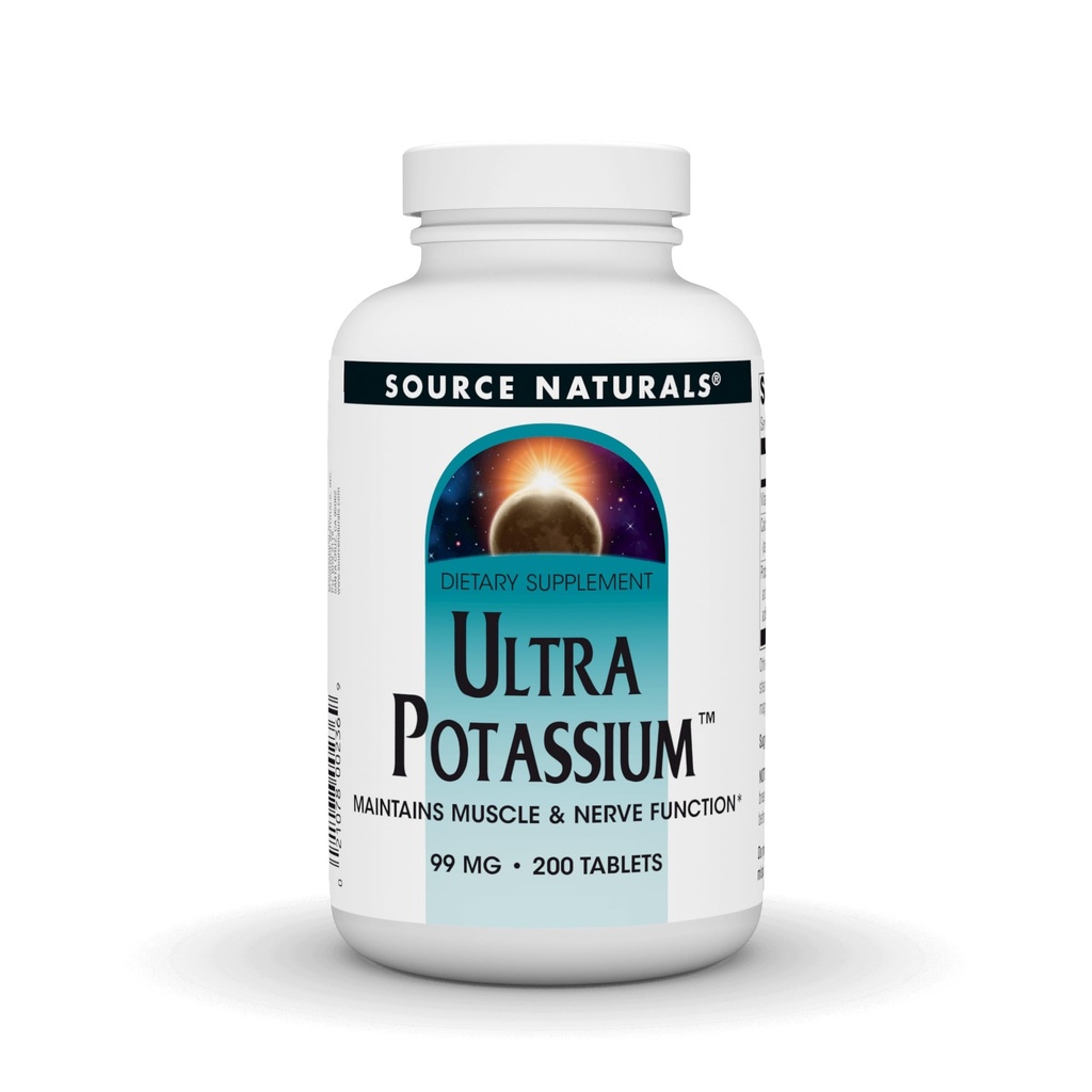 מקור Naturals Ultra Potassium 99 מ"ג שומר על תפקוד השרירים והשרירים - תוספי תזונה - 200 טבליות