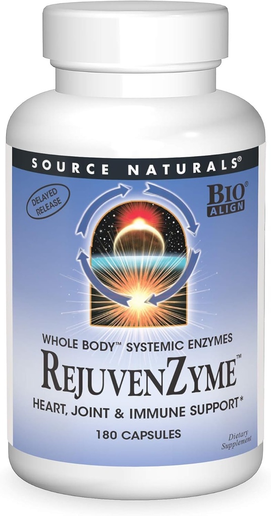 מקור: Naturals RejuvenZyme - for Heart, Joint & Immune Support - 180 קפסולות