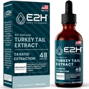 טורקיה Tail Mushroom Extract - Faster Absorption Than Turkey Tail Mushroom קפסולות או אבקה - All-Natural Immune System & Digestive Support- Real Mushrooms טורקיה Tail - 2 Fl Oz by E2H