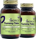 SunBIOTICS Tummy Tabs - טבליות פרוביוטיים ופרוביוטיים עם 18 מיליארד CFUs של 4 Probiotic Strains עבור Good Gut פלורה, מערכת החיסון, & Balanced Microbiome - וניל, (Pack of 2)