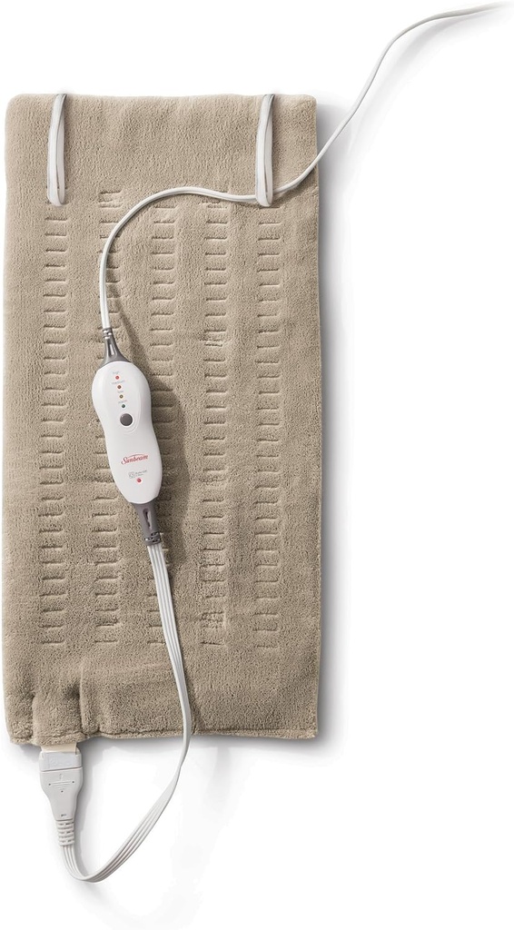 Sunbeam Premium Sunbeam Heating Pad עם גודל אחסון קומפקטי קינג Beige