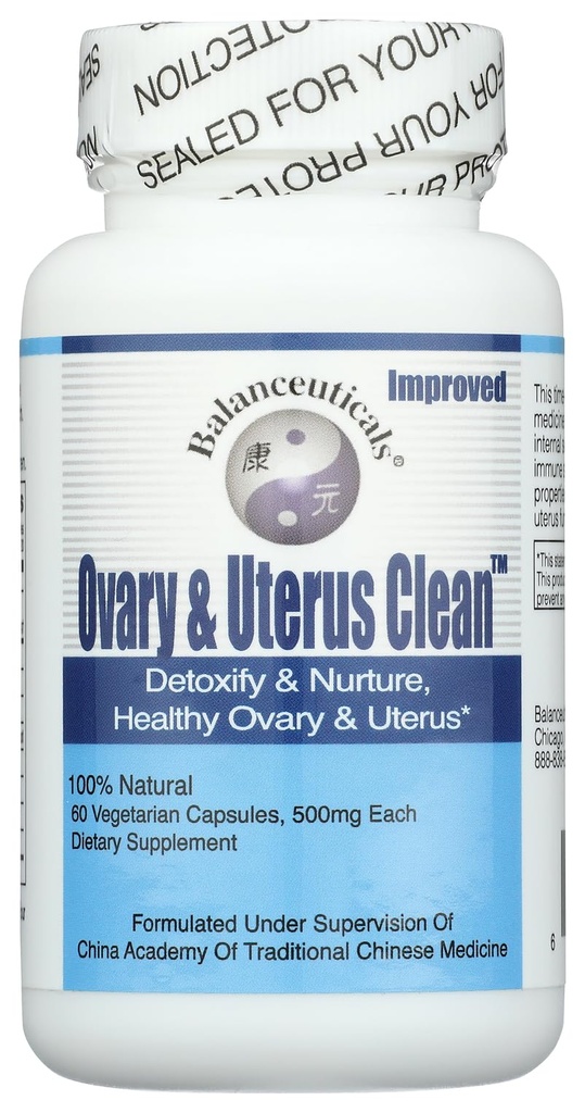 Ovary & Uterus נקי, 500 מ"ג תוספי תזונה, 60-Count בקבוק