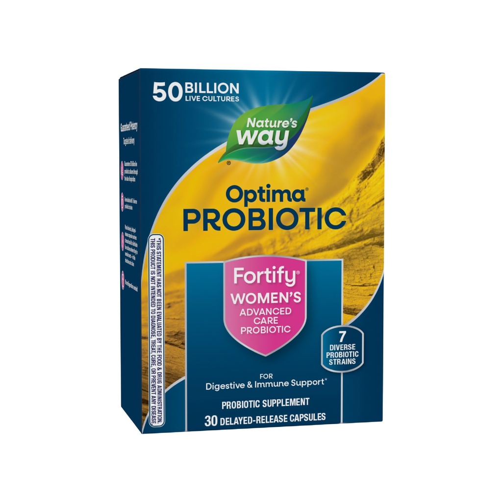Nature's Way Fortify Optima Women's Probiotics, 50 מיליארד תרבות חיה, 7 Strains, Supports Digestive and Immune Health *, 30 קפסולות (Packaging May Vary)