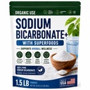 שימוש אורגני Sodium Bicarbonate Alkaline תוסף Alkalinity. תמיכה Kidney & Stomach Acid Neutralizer w/Alkaline Superfoods. Sodium Bicarbonate אבקת Kidney Immune Support Antacid Sport 1.5LB