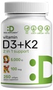 ויטמין D35,000 IU + K2 MK7 Softgels, 250 Count | 2in-1 Complex | Easy to Swallow
