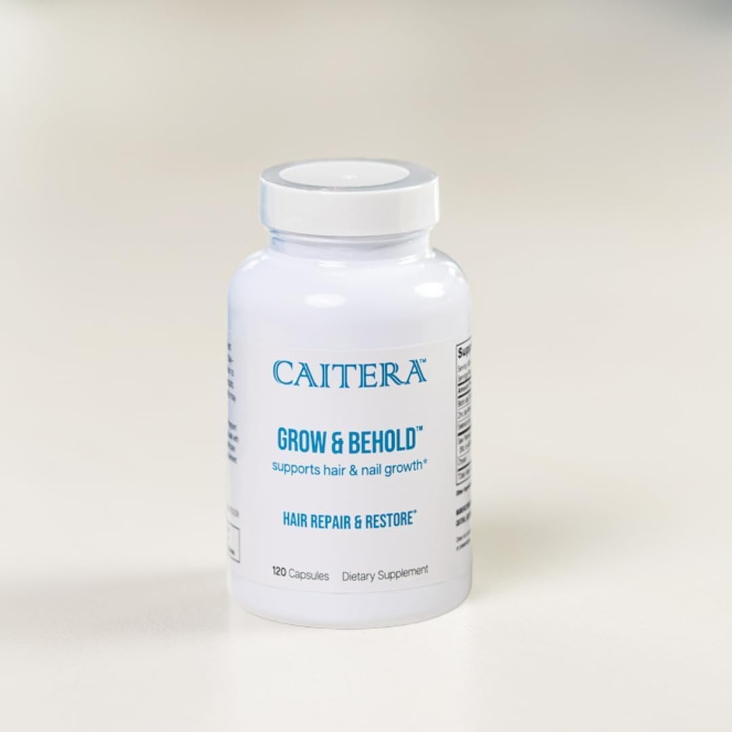 Grow & Here | Clinically Tested Dietary Supplement for Thinning Hair | Saw Palmetto, Biotin, Zinc & Selenium כדי לתמוך צמיחת שיער, Vitality, Shine & Fullness | טבעוני 120 קפסולות