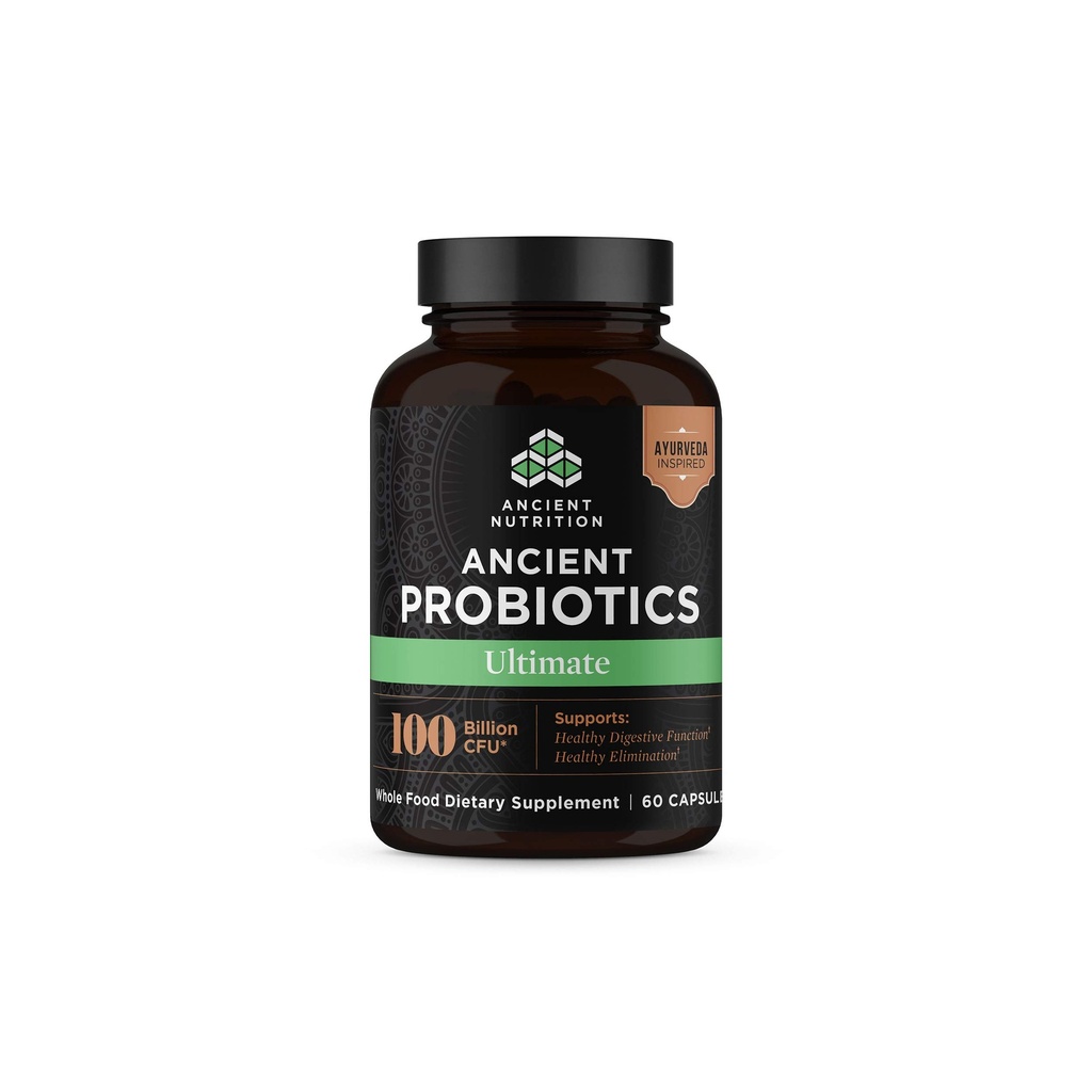 תזונה עתיקה פרוביוטיקה, Probiotics Ultimate 100 מיליארד CFUs* / משרת, עיכול ותמיכה Immune, Gluten Free, Ancient Superfoods בלנדר, 60 קפסולות