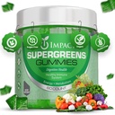 Supergreens Veggies Gummies - Vegetarian סיבים חניכיים למבוגרים וילדים - Daily Green Superfoods עם 35 + ויטמינים חיוניים ותמיכה תחמושת & Gut בריאות - 4 גרם סיבים לשתי מסטיק (60 Count)
