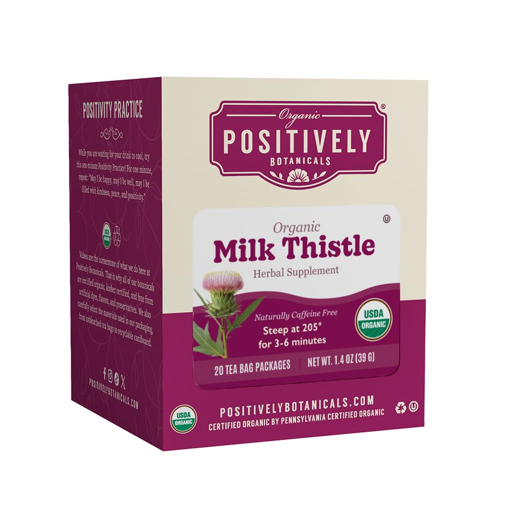 החברה הבוטנית מבחינה אורגנית, Milk Thistle Herbal Tea Bag Bags, 20 Count