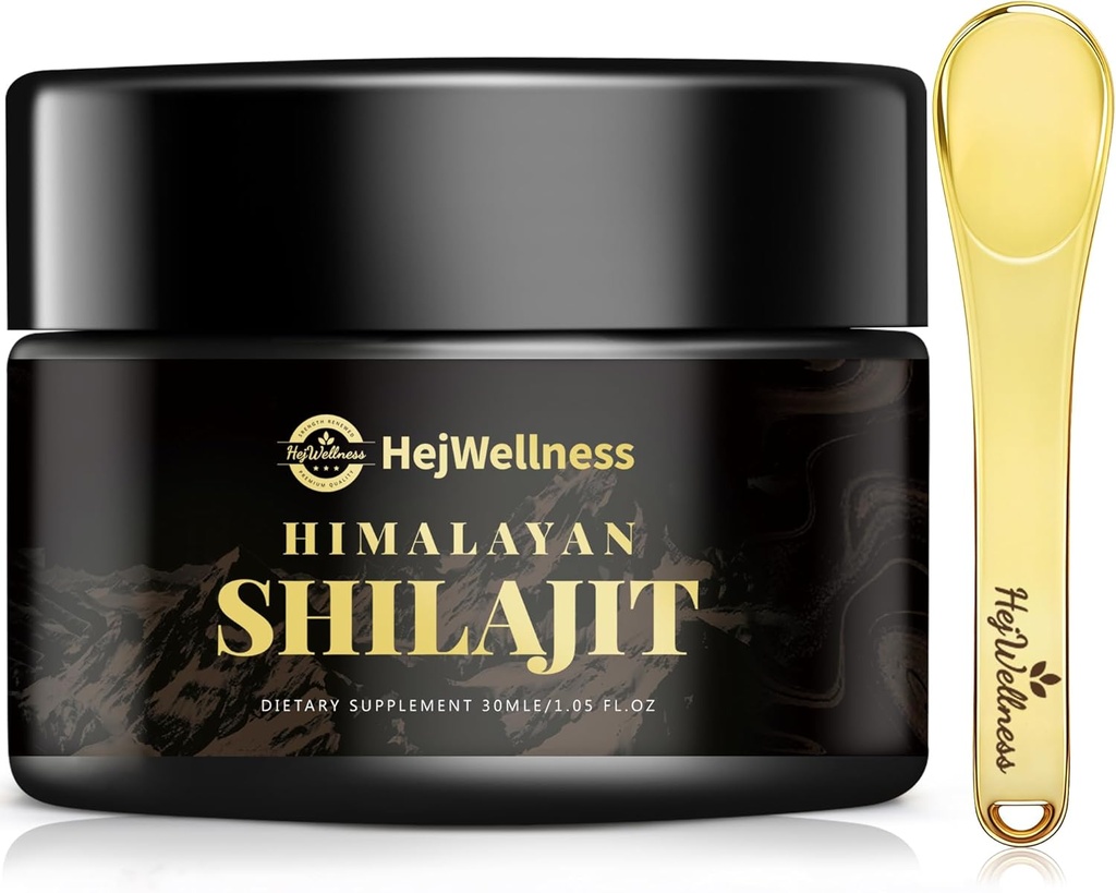Shilajit Resin אורגני 85+ Trace מינרלים & Fulvic Acid - 60 משרתי שילג'יט טבעי עבור גברים ונשים עבור אנרגיה Boost & Immune תמיכה, 500 מ"ג