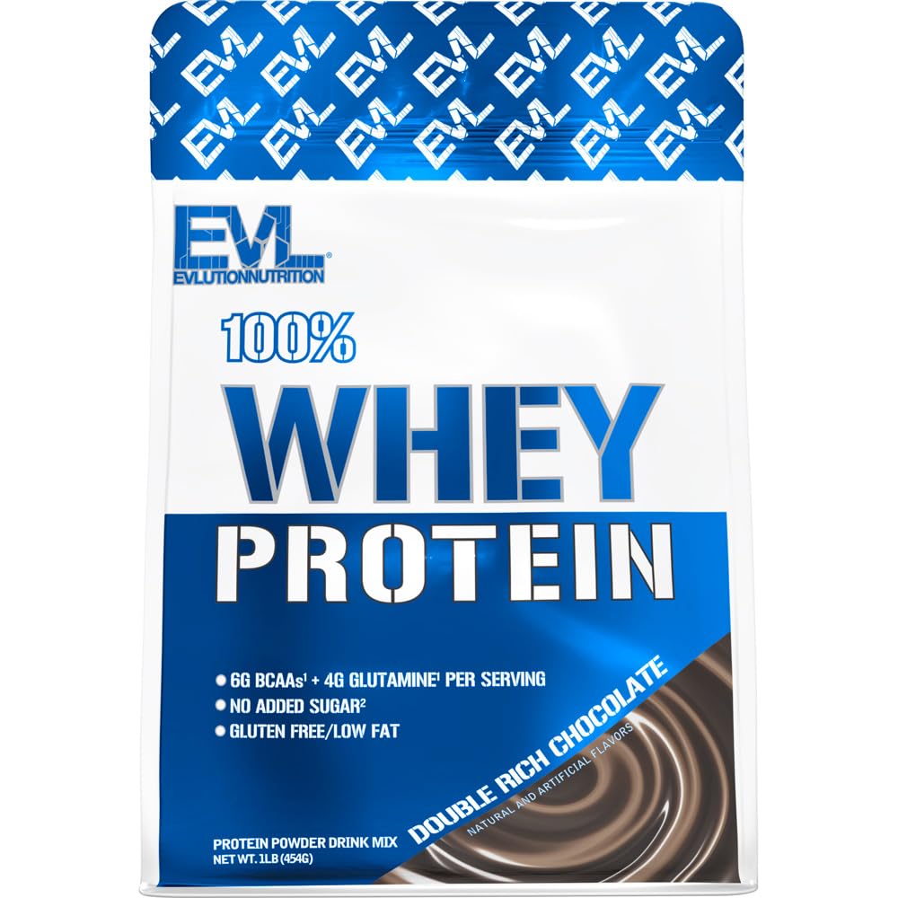 תזונה 100% חלבון Whey, 25 גרם חלבון Whey, 6g של BCAAs, 4g של Glutamine, Gluten חינם (1 LB, שוקולד כפול עשיר)
