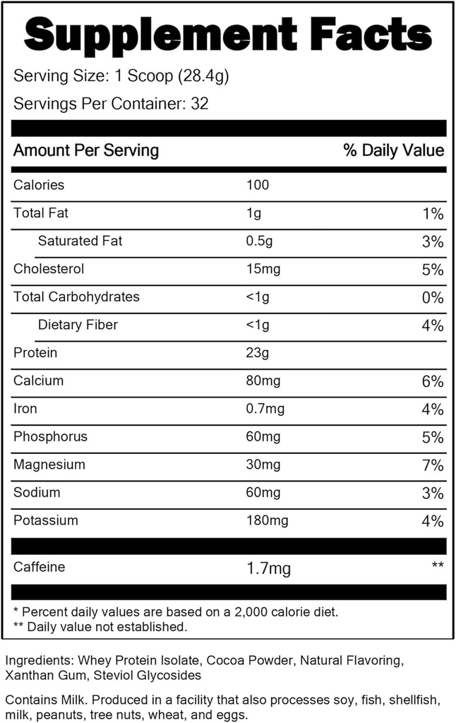 Master CFM אבקת חלבון Whey Isolate, 2 LB, 23g Low Carb, שומן נמוך, קר-Processed, Fast Absorbing, שריר ושיקום תמיכה (Chocolate Brownie)