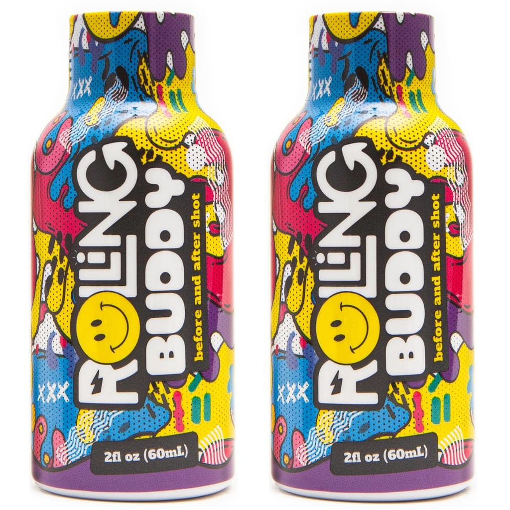 Pre and Post Rave Recovery - Rave Safely, No 5HTP, Jaw Clench Relief, ויטמינים חיוניים עבור המוח & הגוף לפני ואחרי Rave Antioxidant Shot 2Pack (1)