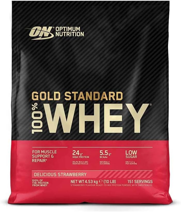 אופטימוס תזונה זהב סטנדרטי 100% אבקת חלבון Whey, Vanilla Ice Cream, 10 פאונד (Packaging May Vary)