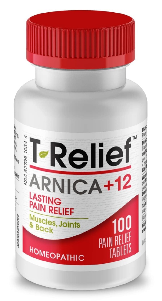 T-Relief Arnica +12 Natural Actives - Whole Body Fast-Acting Formula for Women & Men - 100 טבליות