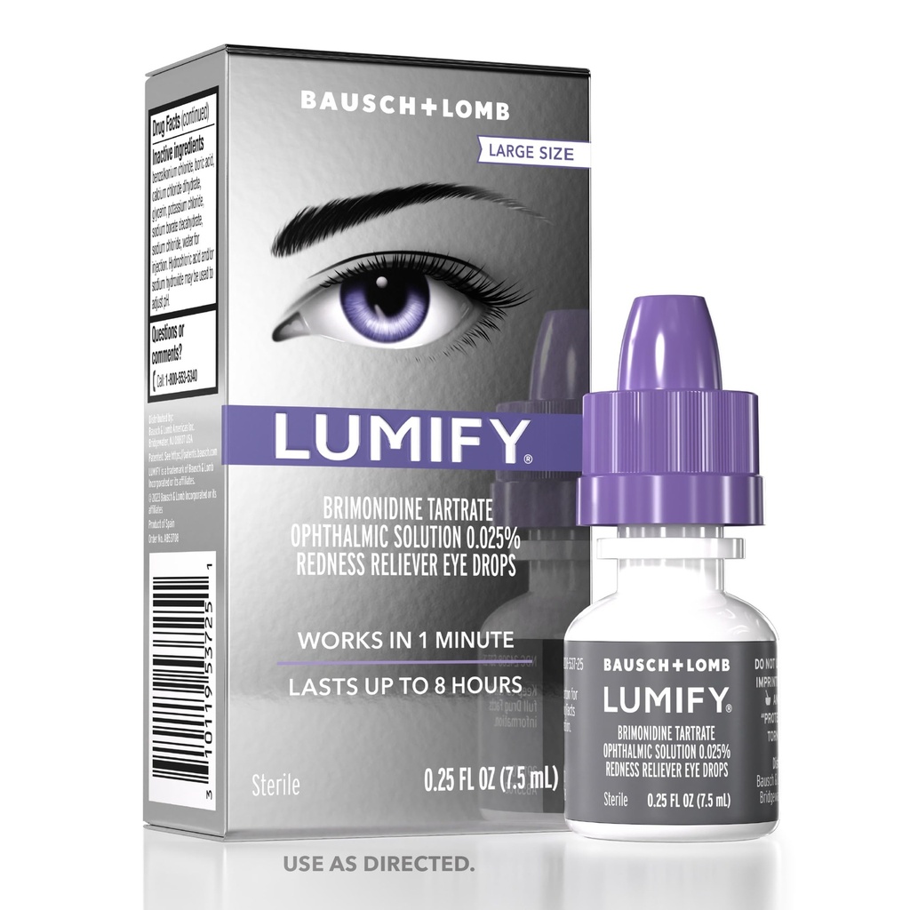 LuMIFY עין טיפות לעיניים אדומות, רדום ליבר עבור Brighter Looking Eyes, Works in 1 minute & Lasts Up to 8 Hours, Eye Drops, 0.25 Fl Oz (7.5mL)