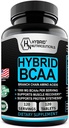 היברידי BCAA 1000 מ"ג - BCAAs Amino Acids תוספי - 2:1 L-Leucine, L-Isoleucine ו L-Valine - Non-GMO, טבעוני - 120 משרתים