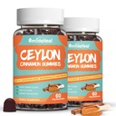 2 Pack Sugar Free Ceylon Cinnamon Gummies 2000MG, תוסף Cinnamon עם Chromium ו Cinnamon Bark, טבעוני, non-GMO, Gluten Free, 120 מסטיקים